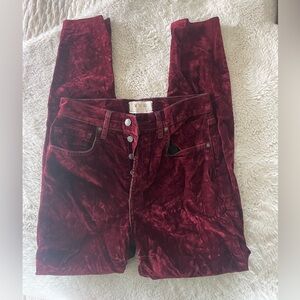 We The Free Velvet Maroon Pants